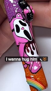 1.2M views · 11K reactions | Killer CARE BEARS nail tutorial!  Ghostface  Save this video for your next Halloween nail inspo! 﫶 #nailart #ghostface #carebears #naildesigns #nailtutorial #scream #halloweennails | Madison McCollough | Facebook