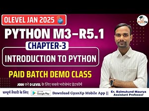 Chapter-3 || Introduction to Python Programming || O Level M3-R5.1