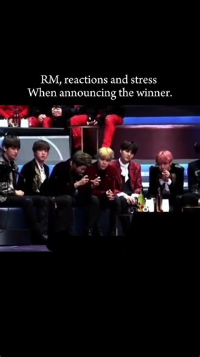 RM, reactions and stress when announcing the winner 🏆🌷🫀🥺🎉 #bts#ot7#kpop#army#shots