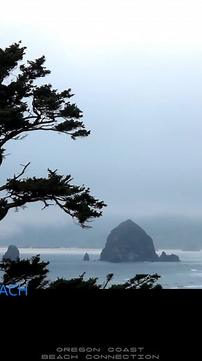 N. #OregonCoast: Cannon Beach's famed Haystack under different conditions. In the second one, it's a bright, sunny day but Haystack is paradoxically behind a marine layer. See more Cannon Beach at the virtual tour https://www.beachconnection.net/vtour_cbeach.htm | Oregon Coast Beach Connection