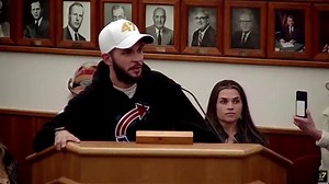 NEW: Man goes off on a Maine school board after they tried interjecting as parents began undressing in front of them in protest of a trans athlete policy. Board: "Point of order. We've asked that..." Parent Nick Blanchard: "Oh, so wait, wait, wait, wait... You feel uncomfortable? Because that's what these young girls feel like when a boy walks into the locker room and starts unchanging in front of them." The incident took place in the state's capital of Augusta. | Barron Trump Fans
