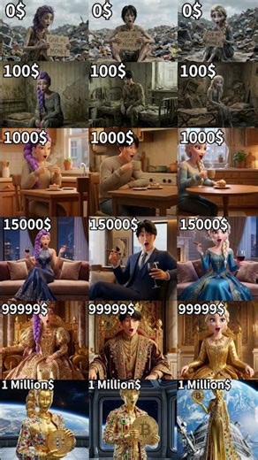 ELSA FROZEN & JINU & RUMI KPOP DEMON HUNTERS EVOLUTION MONEY SINGING "Dramatic Expression"