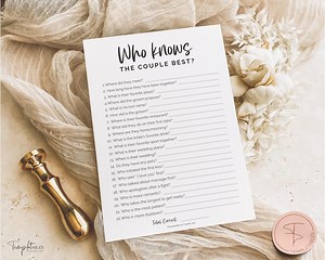 Who Knows the Couple Best Game, How Well Do You Know the Bride & Groom, Bridal Shower Game, Wedding Shower, Bachelorette Party Printable - Etsy