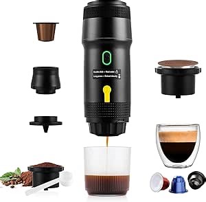 3 In 1 Portable Coffee Maker for Travel:20 Bar Portable Espresso Machine-Travel Coffee Maker Self Heating,Compatible with Ground Coffee & Capsule for Hiking,Office,RV（Upgrade）