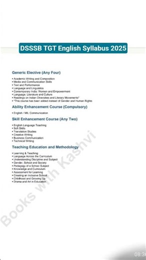 DSSSB TGT English Syllabus 2025 #dsssb #tgtnewvacancy