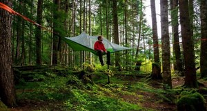 Set up a Hanging Tent at a Scenic Campground for a Breathtaking View