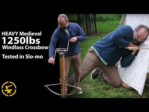 HEAVY Medieval 1250lbs Windlass Crossbow - TESTED in Slo-Mo