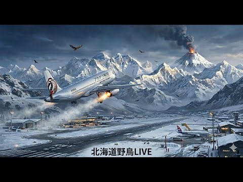 北海道野鳥LIVE ～‘Hokkaido bird watching LIVE Cam2～ 山と飛行機と月を見ながら雑談の場