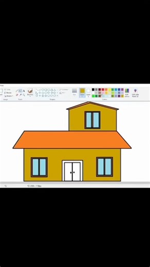 Ms Paint me beautiful house kaise banaye #computer #drawing #shorts#mspaint #viral #trending