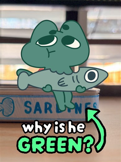 We get along... Sometimes... Full video in bio!🐟 Comment your questions! #animation #cartoon #cat #funny A lot of my viewers have been asking, why is Backpack Cat green? In this video, we answer the question again for all of the new viewers. Backpack Cat is even confused about why he’s green, questioning whether it’s his diet as he looks down at the fish he’s eating. When he glances closer, he notices a radioactive symbol on the fish and wonders what it means. Suddenly, the fish grows legs and 