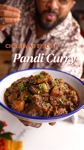 Nehal karkera on Instagram: "Looking for a showstopper for your holiday feast? This Christmas Special Pandi Curry is bold, spicy, and tender with that signature Coorgi tang! This melt-in-your-mouth dish is a must-have for your Christmas table this year. ❤️ I’ve shared the full recipe in the comments, save karlo so you don’t lose it for your holiday prep! 🍛🔥🎄 Pandi Curry, Coorgi Pork Curry, Christmas Special, Pork Recipe, Indian Curry, Holiday Recipe, Spicy Pork, Traditional Recipe, Cooking Vi