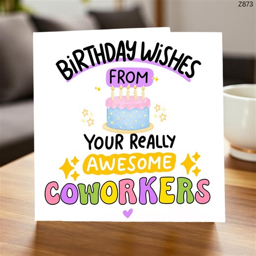 Funny Coworker Birthday Card, Birthday Wishes From Your Awesome Coworkers Card, Office Colleague Birthday Card, Work Friend Humour Card - Etsy