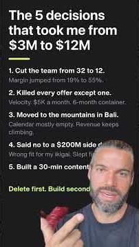 i went from $3M to $12M. these 5 decisions changed everything