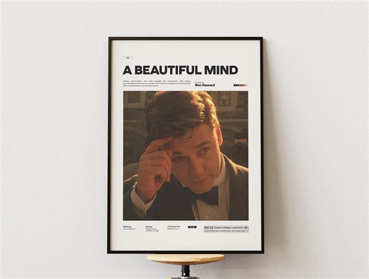 A Beautiful Mind Film Poster, Russell Crowe and Jennifer Connelly Starring A Beautiful Mind Print Poster, Alternative Movie Poster Idea - Etsy