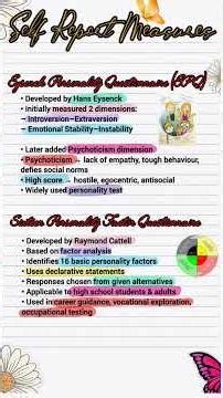 Eysenck Personality Questionnaire and 16PF | Self Report Measures| Chapter 2 Self and Personality