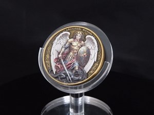 Archangel Michael Challenge Coin - Saint Michael Prayer Coin for Protection, Military & Christian Inspirational Gift, Bronze Finish Commemorative Token