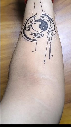 Yin Yang & Koi Fish: The ultimate balance tattoo 🐟 #youtubeshorts