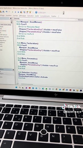 Créer un menu interactif sur Excel avec macros