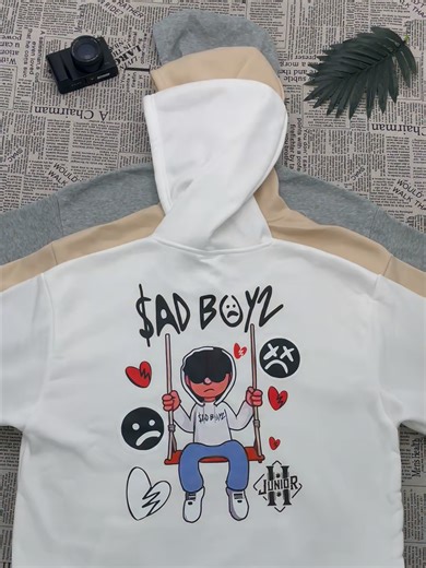 Sudadera con Capucha Estampada Sad Boyz - Streetwear Cool