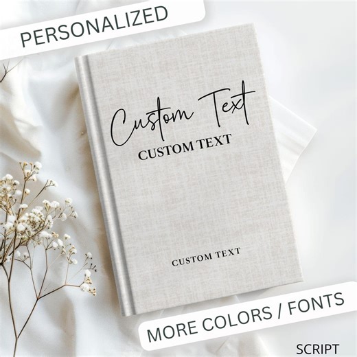 Personalized Journal, Custom Notebook Hardcover Customizable Book With Your Custom Text Company Logo Appreciation Gift for Men and Women - Etsy