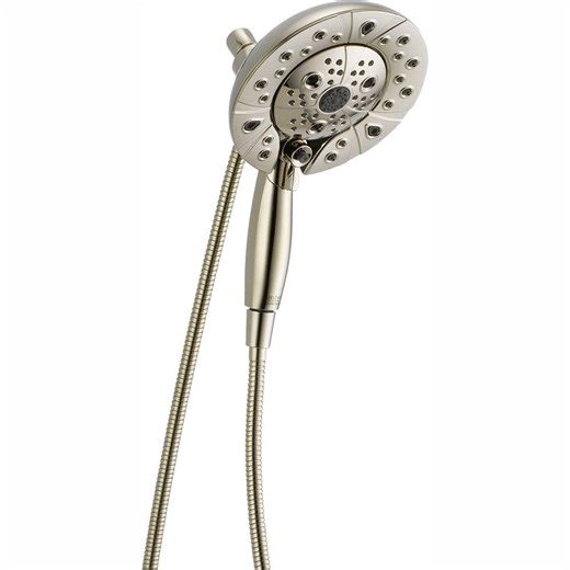 Reviews for Delta In2ition 5-Spray Patterns 1.75 GPM 6.88 in. Wall Mount Dual Shower Heads in Polished Nickel | Pg 5 - The Home Depot