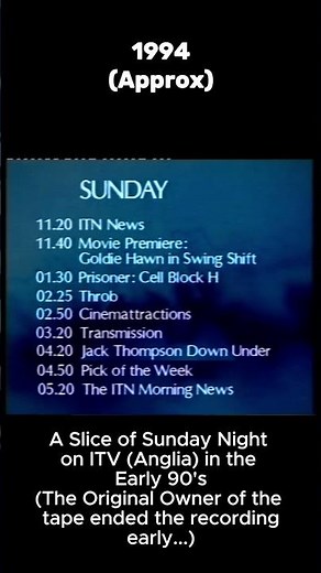 1994 on ITV (Anglia) Continuity. Retro Television #shorts