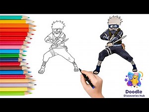 How to draw Kakashi Hatake from Naruto | Step-by-Step Anime Coloring Tutorial