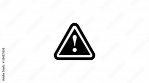 Triangle warning sign exclamation mark animated danger sign warning triangle Stock Video