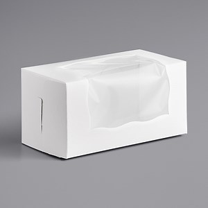 Baker's Lane 8" x 4" x 4" White Window Cupcake / Bakery Box - 100/Bundle