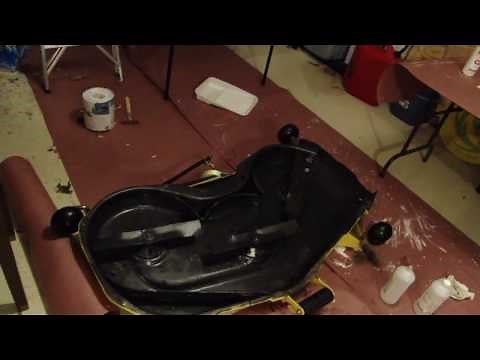 Graphite Coating a New Mower Deck.