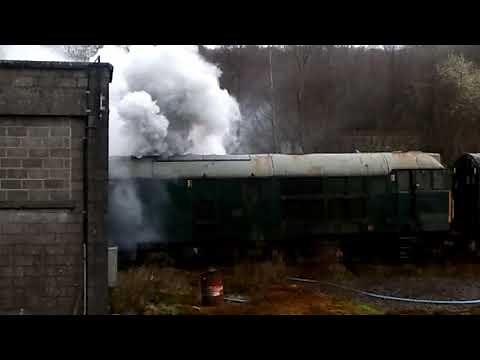 Locomotive Class 31 cold start at Meldon Quarry Dartmoor