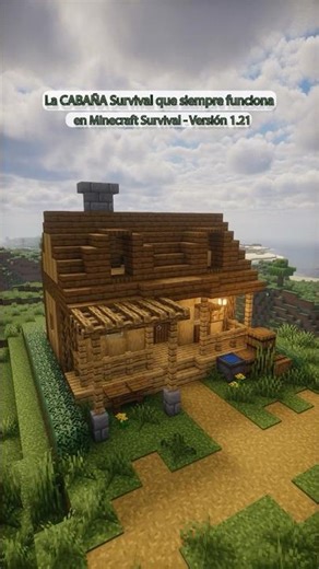 La CABAÑA Survival que siempre funciona 🪵🔥 (Minecraft 1.21)
