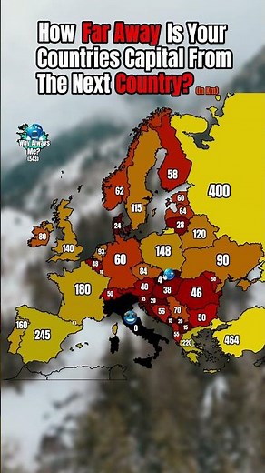 What's The Distance From Your Countries Capital To The Next Countr? #mapping #geography #europe
