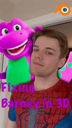 Fixing Barney’s Cgi design #barneythedinosaur #blenderanimation #3danimation #art #creativeblender
