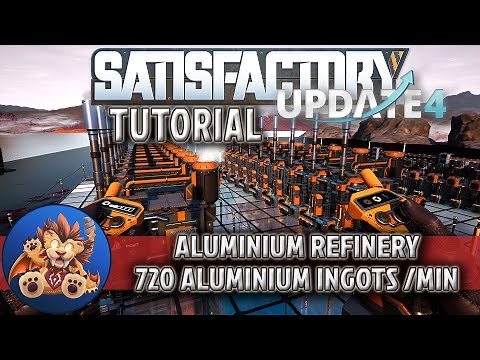 Satisfactory Tutorial - Aluminum Setup - Basic Aluminum Recipe Setup - Satisfactory Update 4