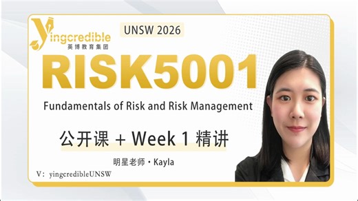 UNSW RISK5001 Fundamentals of Risk and Risk Management 公开课   Week 1 精讲 -片段-Kayla