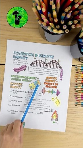 Potential & Kinetic Energy Science Notes #scienceeducation #education
