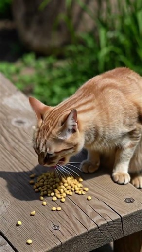 Cat Devours Burger Like a True American! 🍔😻 #cat #funny #dance #chicken