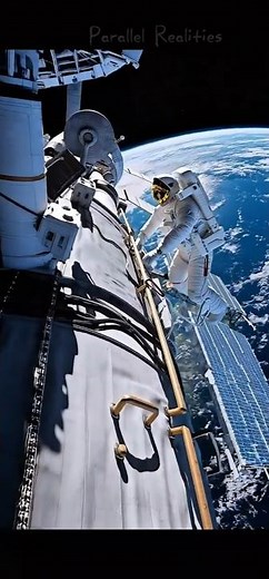 Astronaut Walking Outside the ISS | Spacewalk Above Earth 8K HDR AI #space #nasa #earth #moon