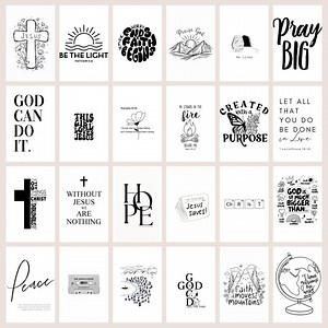 61PCS Bible Verse Prints: Black & White Scripture Art (digital Download 4x6in Jpgs) - Etsy