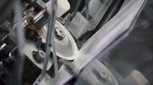 Vintage magazine making machine working parts in typography. Automation printing press close up view