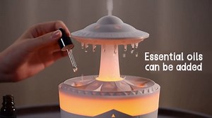 Cloud Raindrop Humidifier, 100-240V 7 Colors Lights Air Humidifier with Remote Control, Timing Essential Oil Mushroom Humidifier for Family/Bedroom/Office