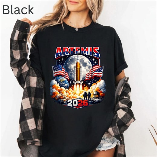 Artemis 2026 Mission Shirt, NASA Astronaut Tee, Space Launch T-shirt, Future Moon Landing, Science Geek Gift, Patriotic Space Program Tee - Etsy