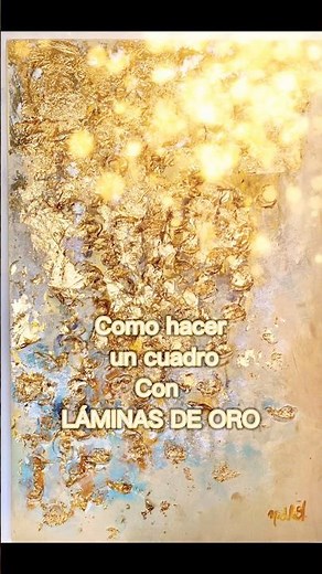How to place GOLD FOIL or gold leaf on a decorative canvas #art #gold #contemporaryart
