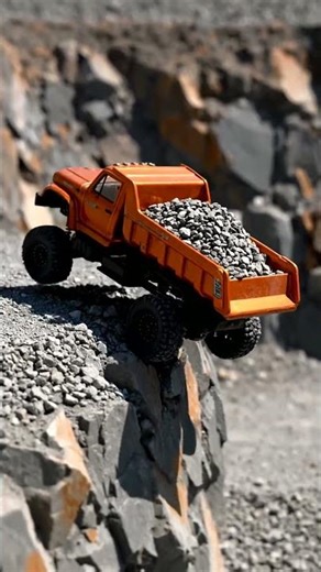 Gravity Wins! RC Dump Truck Tumbles Down Quarry 🚧
