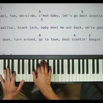 Mastering the a chord in 'turn around, go to town Boot Scootin’ Boogie’ piano lesson
