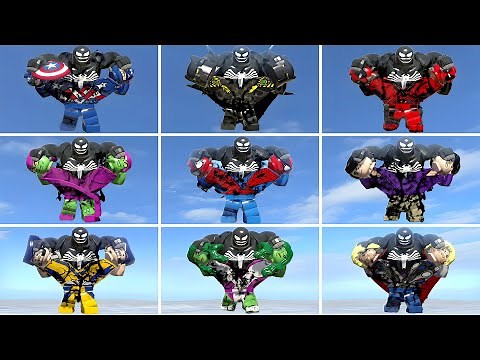 The Best VENOM Transformations in Lego Marvel Superheroes w/ Spiderman, Hulk, Deadpool, Wolverine