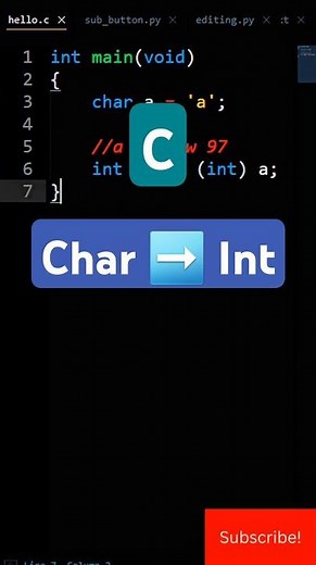 How To Convert Char To Int In C #cprogramming