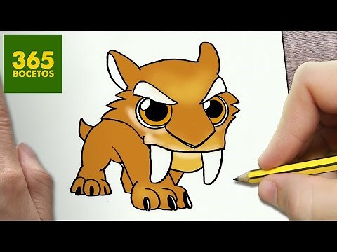 COMO DIBUJAR DIEGO DE ICE AGE KAWAII PASO A PASO - Dibujos kawaii faciles - How to draw Diego