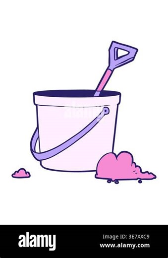 bob and pause animation of cartoon bucket and spade Stock Video Footage - Alamy